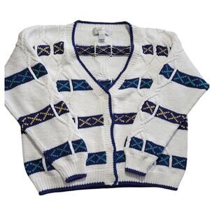 Vintage All Week Long Grandpa Knit Cardigan Sweater Size Large